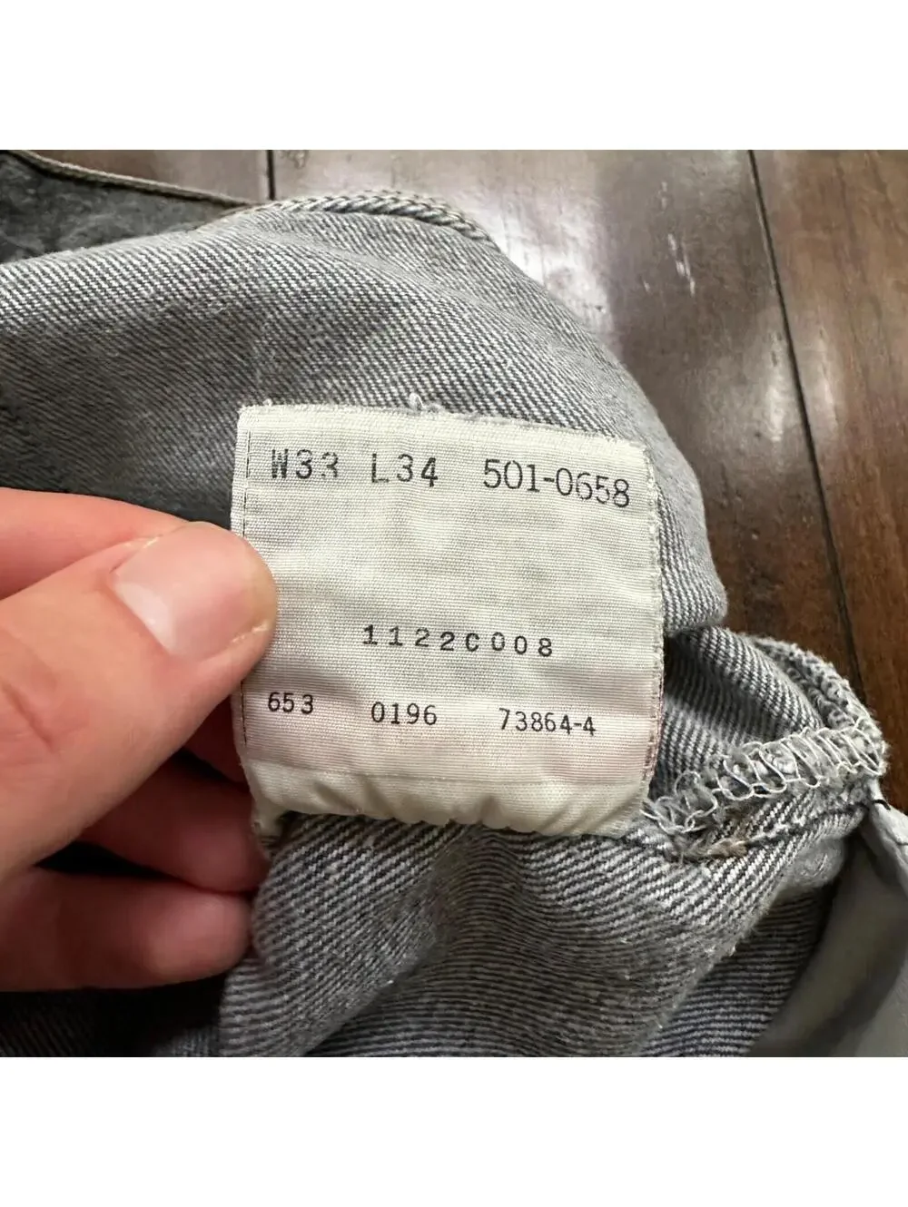 VTG 90s Levis 501 Button Fly 33x34 USA Tag Jeans Straight Wash Grey XX Act 30x32